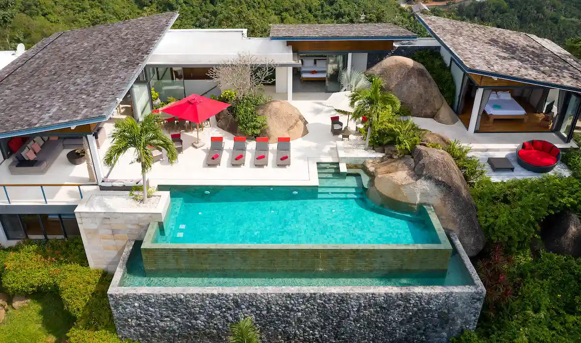 CS105 4 Bedroom Poll Villa Sea Views jungle garden View 014